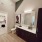spacious single vanity bathroom with walk in closet